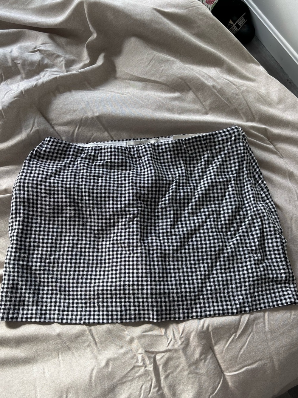 Abercrombie Scarlet Mini Skort Mid Rise Black & White Gingham XS NWT - Picture 2 of 5